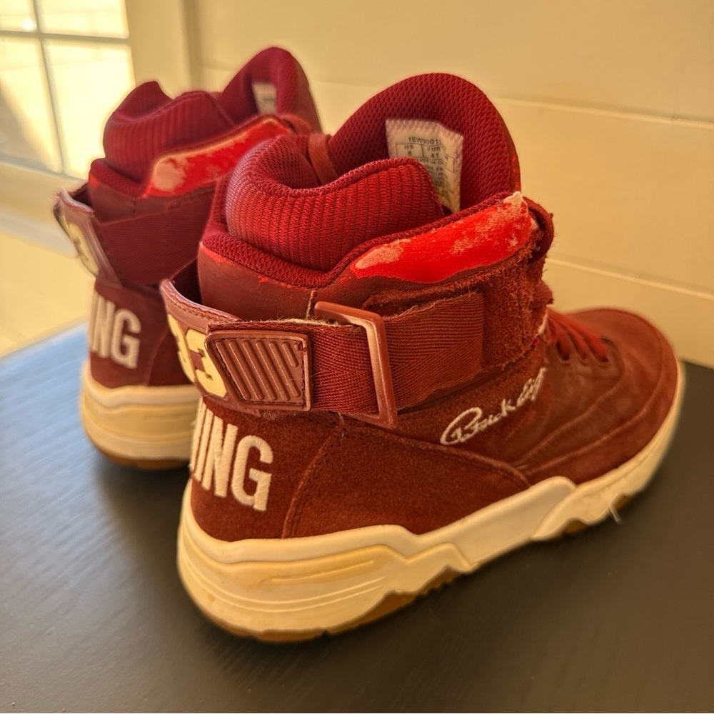 Patrick Ewing 33 HI Top Red Suede Sneakers - Size US 8 EUR 41 Vintage - Picture 6 of 10